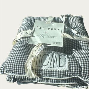 Rae Dunn Gingham Chair Cushions - Home set of 4
